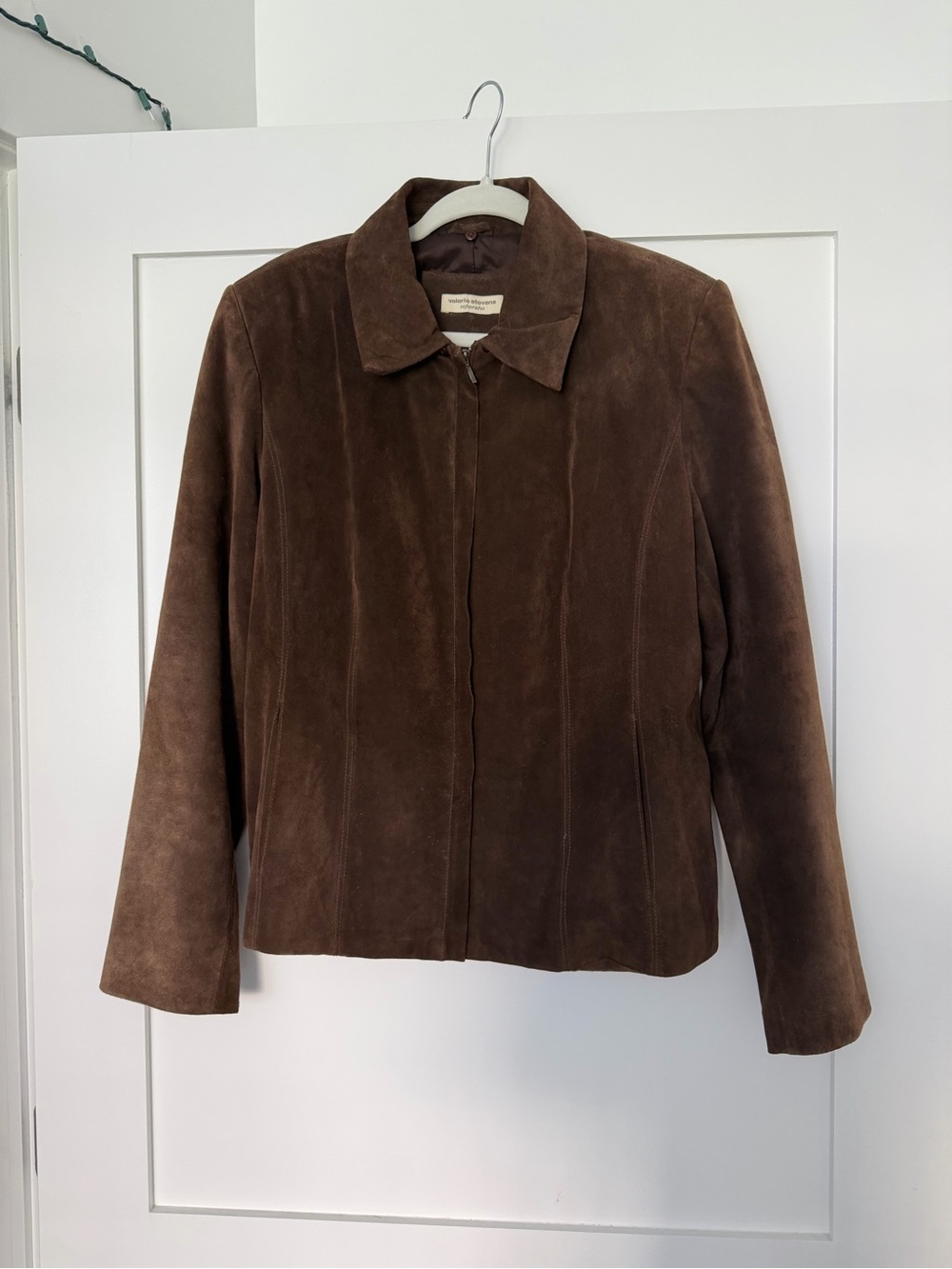 Valerie Stevens Chocolate Brown Suede Zip Jacket